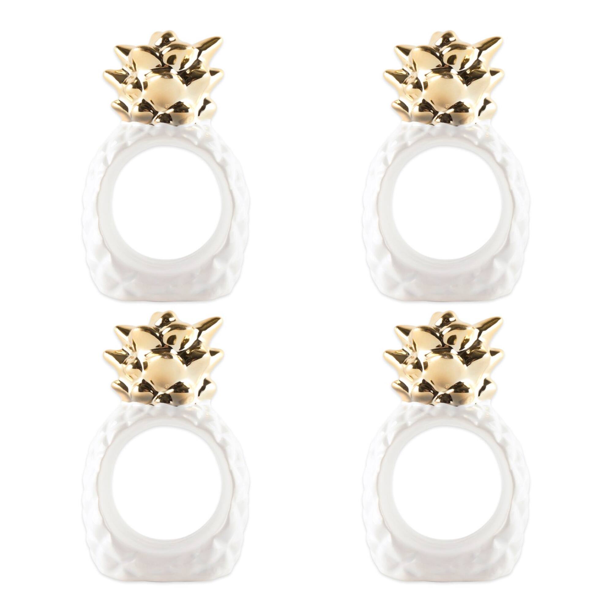 DII® Gold Pineapple Napkin Rings, 4ct.